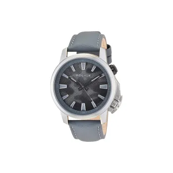 Police Wrist Watch Manual Mechanical Movement Leather Strap 44mm Black Dial Men's Watches