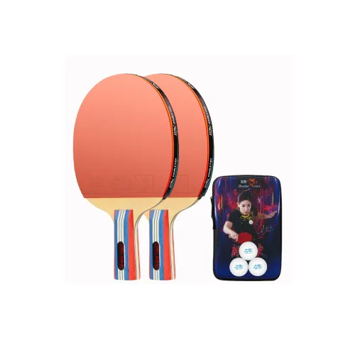 DOUBLEFISH Ping Pong Paddles Unisex All Wood Professional H Grade [Short Handle Penhold Grip 2 Pcs]