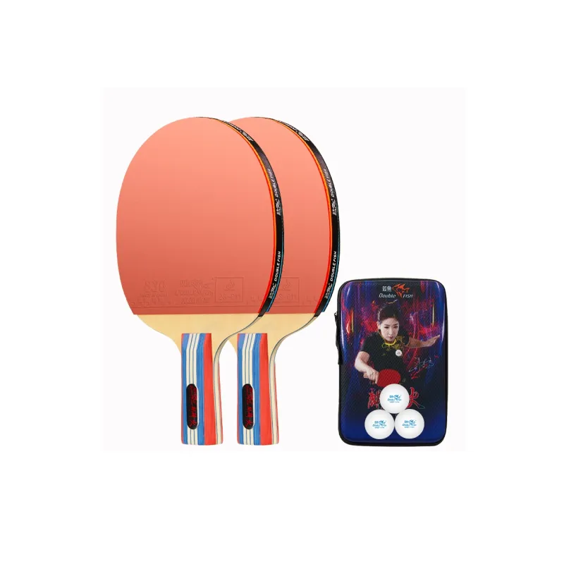 DOUBLEFISH Ping Pong Paddles Unisex All Wood Professional H Grade [Short Handle Penhold Grip 2 Pcs]-0