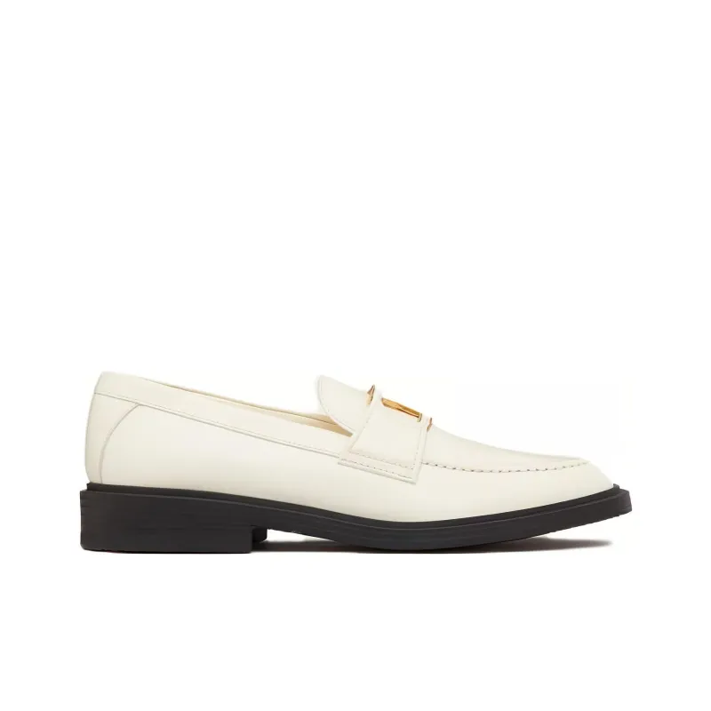 Valentino VLogo Signature Loafers 1cm Women's White-1