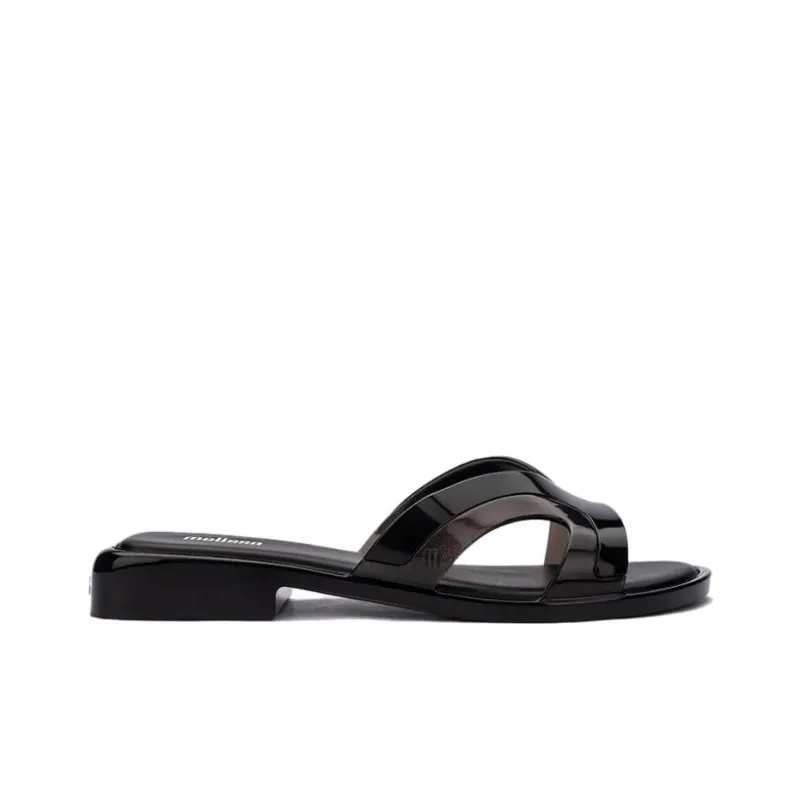 Melissa Slide Slippers Women's Black/White/Green-1