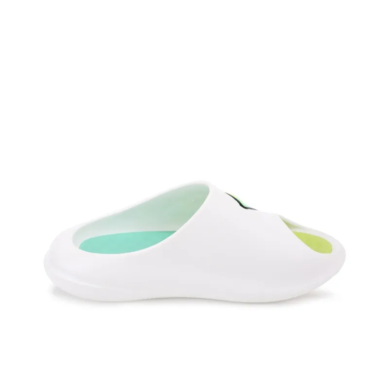 PEAK Very Small Fat Drag Slide Slippers Unisex Canvas White/Green-1
