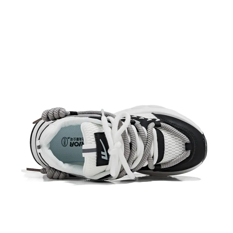 Warrior Low Top Chunky Sneakers Women's White Black-2
