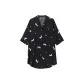 Cartoon Wang Print Black Women's Nightdress
