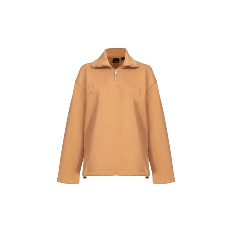 PINKO Logo Embossed Zip Up Sweatshirt-0
