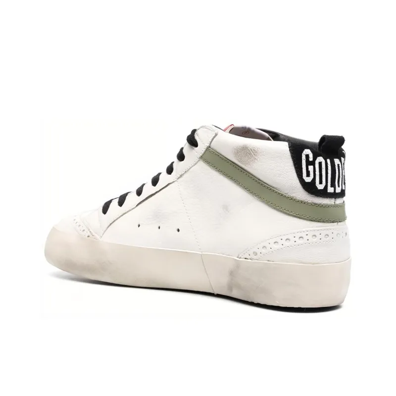 Golden Goose Mid Star Stylish Skateboarding Shoes Men's White-3