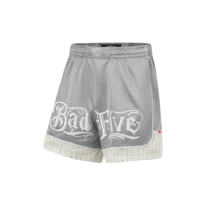 LiNing Basketball Shorts Men's Shark Gray Antarctic Gray All Over Print-2