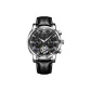 Black Leather Jet Black Dial