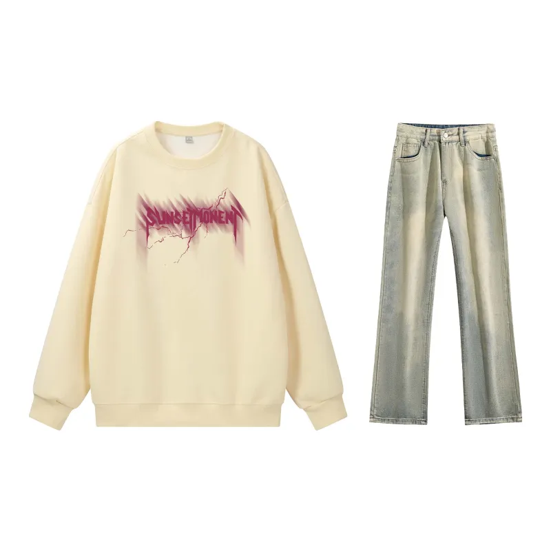 SUNSETMONENT Sweatshirt Set Unisex-28