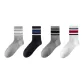 4-Pack (White Blue Red+Black White Blue+Light Heather Gray+Dark Heather Gray)