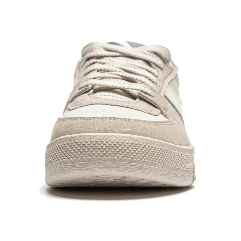 LiNing Non slip Lightweight Low Top Skateboard Shoes Men's Beige Umber-4