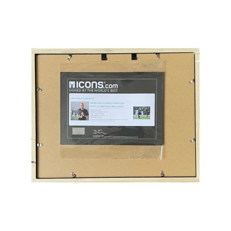 ICONS.com Iniesta Barça Includes Certification Certificate Outer Frame Size: 38.6x48.6cm-3