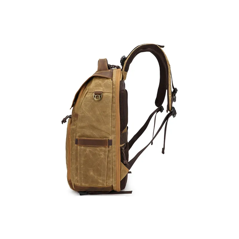 H YXIANG Batik Canvas Backpack Regular Men's Khaki/Gray/Earth Yellow/Blue-9