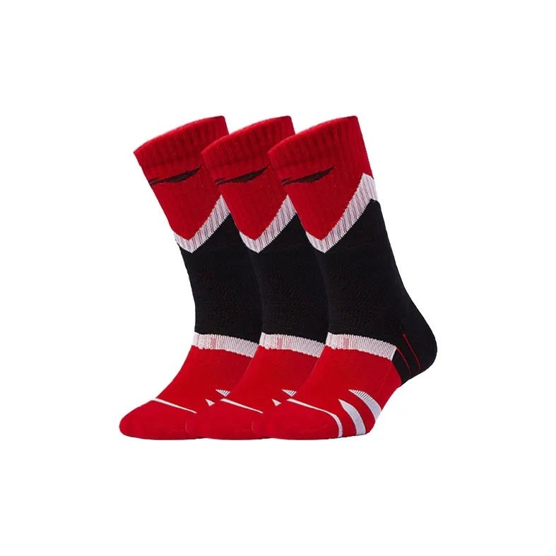 LiNing Basketball Socks Men's Combo Set Red Black-4