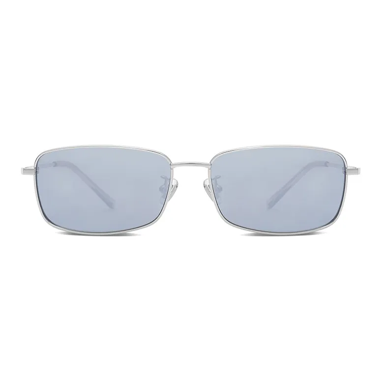 LOHO Alloy Rectangular Sunglasses Unisex Gunmetal-9