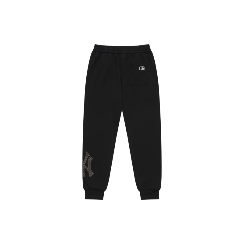 MLB MONOGRAM Collection New York Yankees 24FW Knitted Sports Pants Unisex Black-1