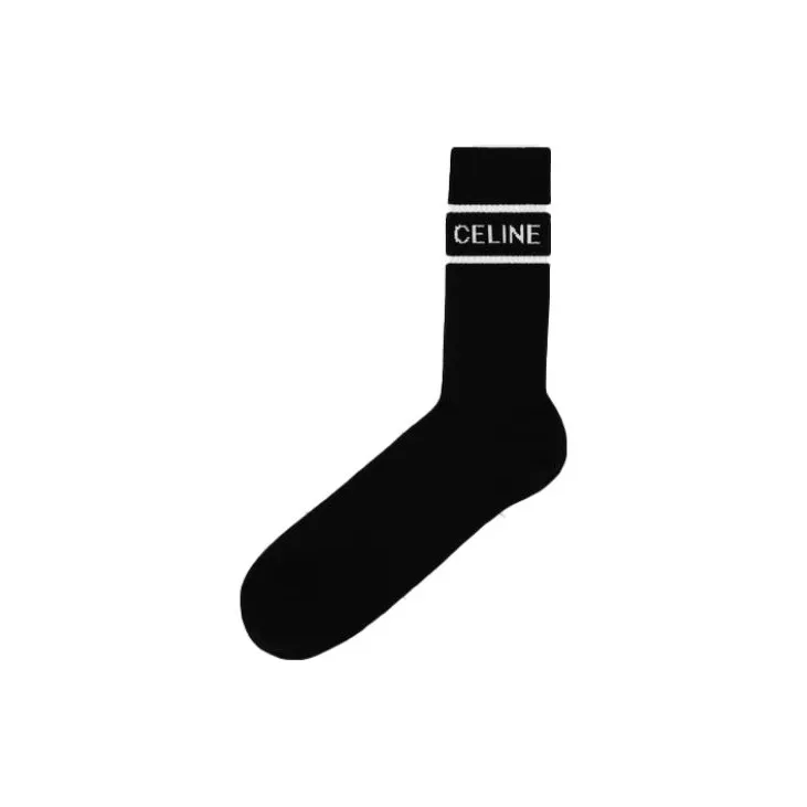 CELINE SS23 Knee High Socks Men's 1 Pack Black-0
