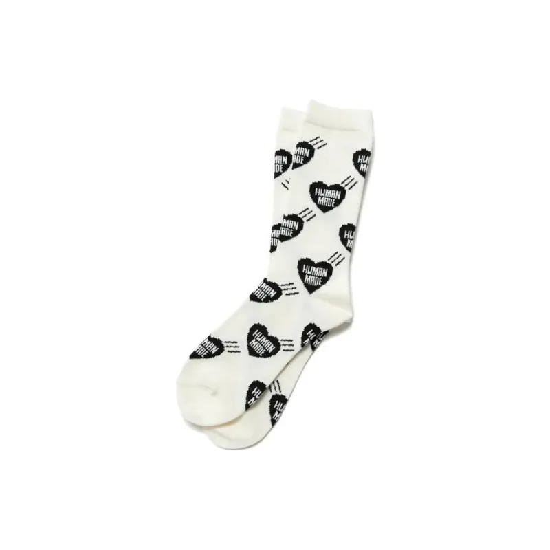 HUMAN MADE Heart Pattern Socks Red-1