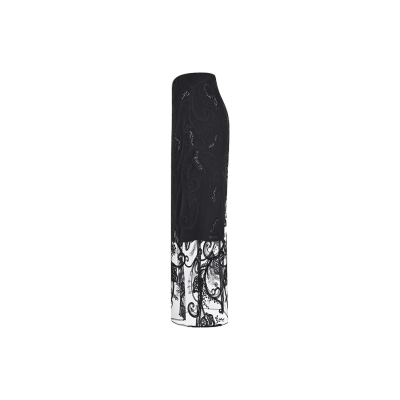 RARE Casual Long Skirts Women's Black-2