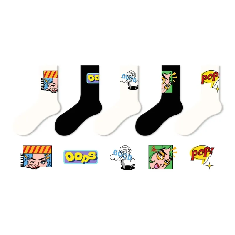 JKN Mid Calf Socks Unisex 5 Pack-5
