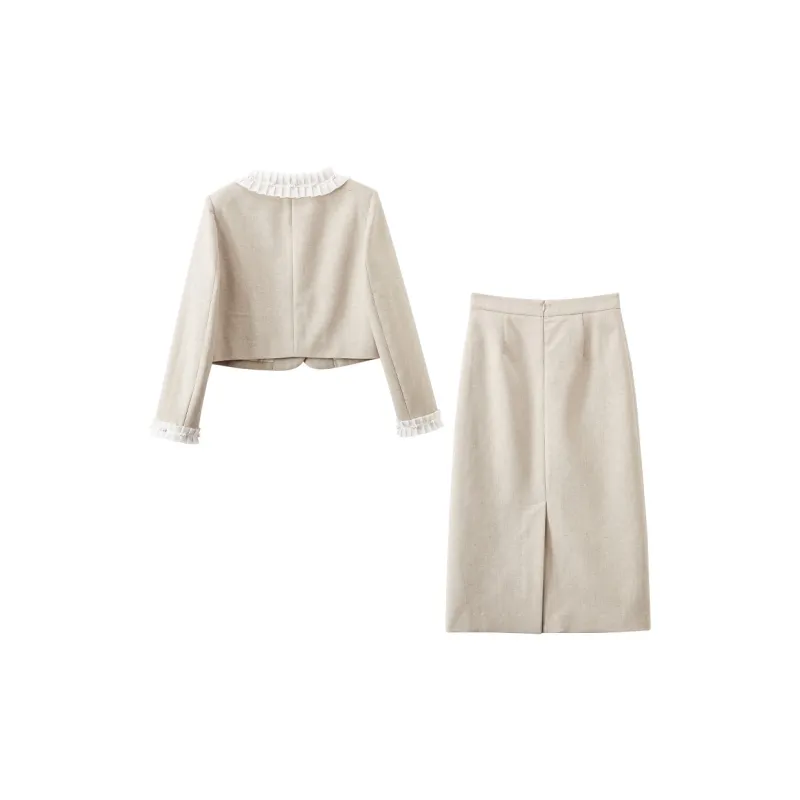 XIANGYING Skirt Set Women's Khaki-1