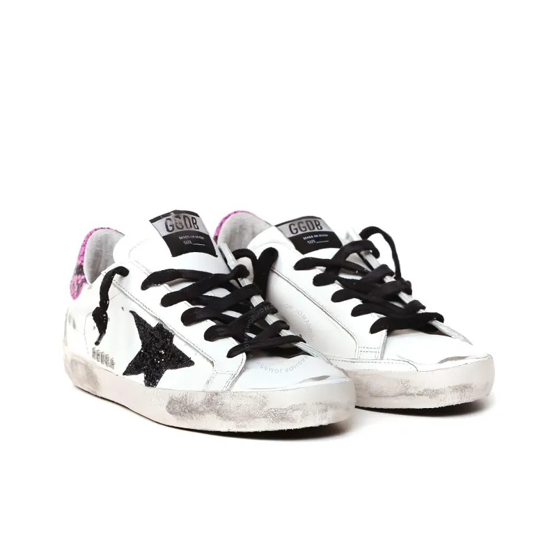 Golden Goose Super Star Low Top Stylish Skateboarding Shoes Women's White Pink Distressed Style-3