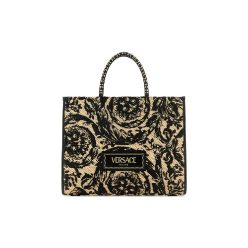 VERSACE Medium Barocco Athena Raffia Tote Bag