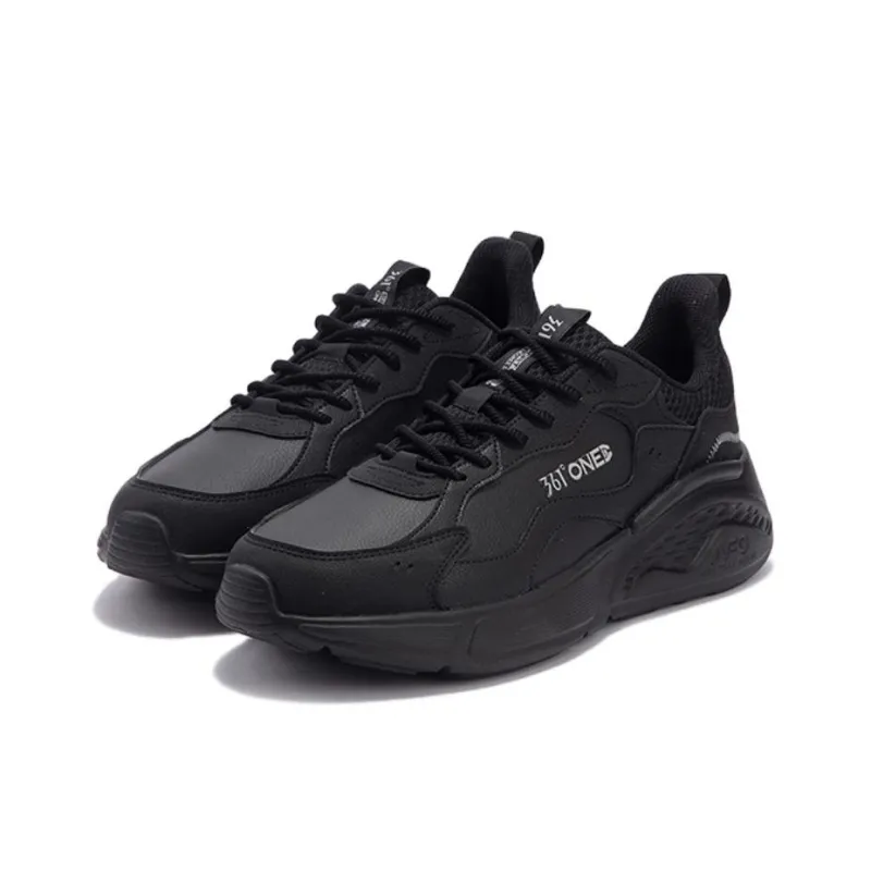 361° Cushioned Slip Resistant Low Top Casual Shoes Men's Black Gray-2