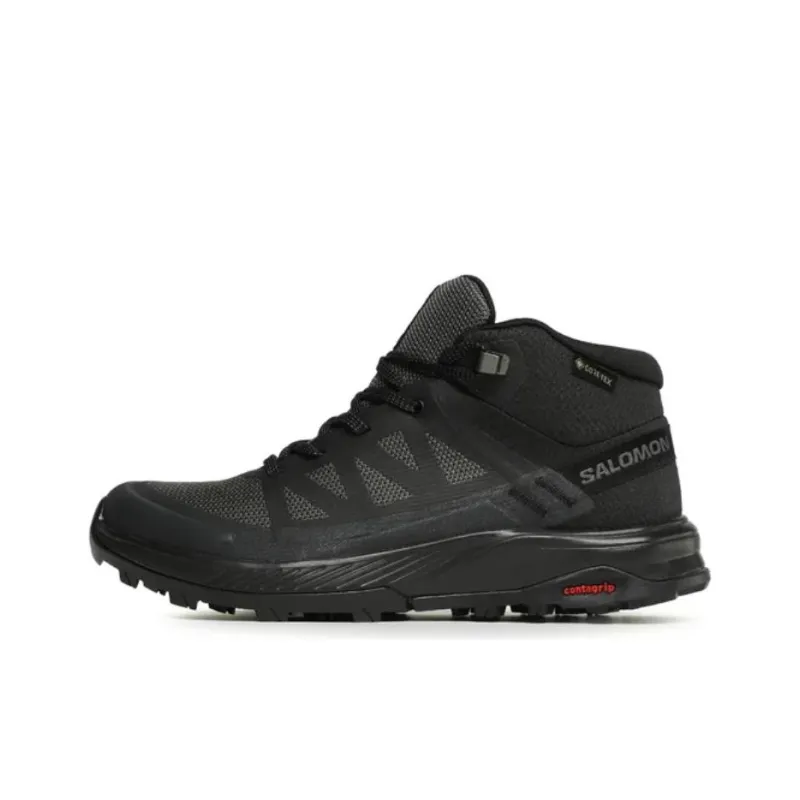 SALOMON Outrise Anti Slip Wear Resistant Mid Top Trekking Shoes Women's Black-0