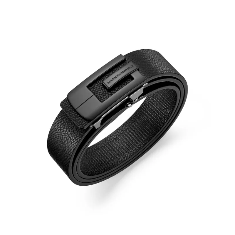 FAIRWHALE Casual Business Automatic Buckle Versatile Genuine Leather Belt Top Grain Cow Leather Belts Men's Width 3.5CM-3