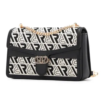RED DRAGONFLY Fabric, Microfiber Synthetic Leather Shoulder Bag, Crossbody Bag Women's Black White