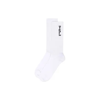 SAINT LAURENT Intarsia-knit Logo Socks