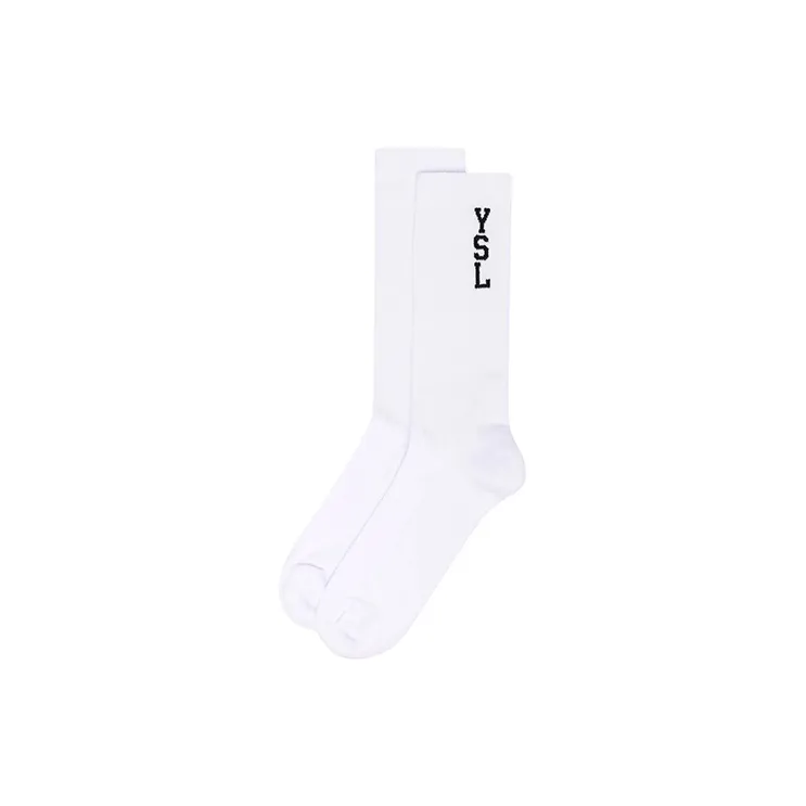 SAINT LAURENT Intarsia knit Logo Socks-0