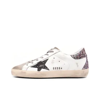 Golden Goose Super Star White Black Multi Glitter Women's