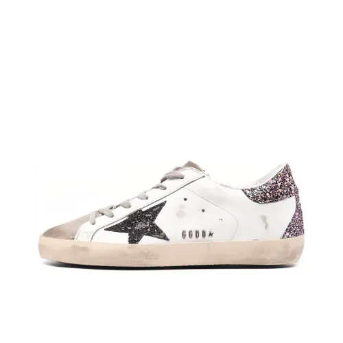 Golden Goose Super-Star White Black Multi Glitter Women's