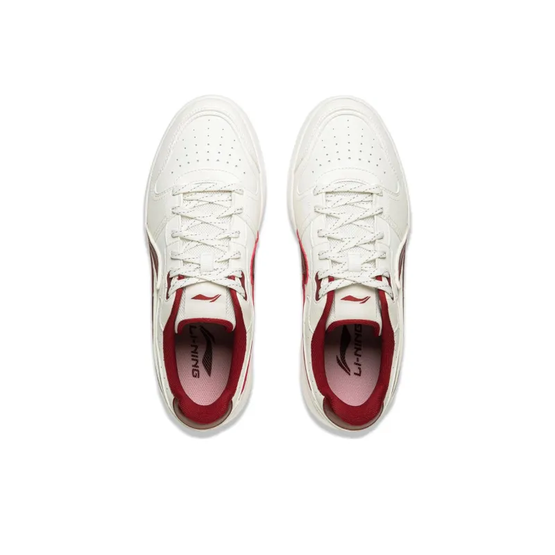 LiNing Acer Truncatum Cushioning, Slip Resistant, And Abrasion Resistant Low Top Skateboard Shoes Men's White Red-3