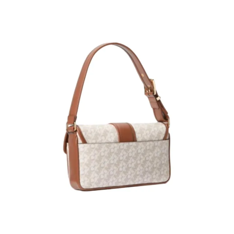 MICHAEL KORS Cow Leather Shoulder Bag Handbag Shoulder Bag Medium Size Women's Vanilla White & Acorn Brown-1