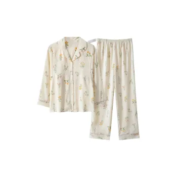 Qiao Ni Tong Pajama Set Women's Ecru