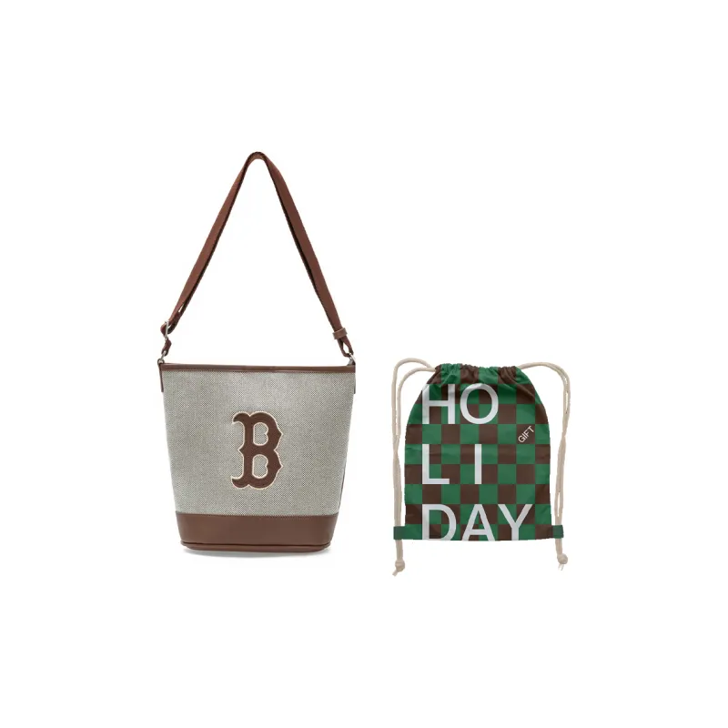 MLB Canvas Canvas Bag Bucket Bags Portable Crossbody Bag Shoulder Bag Regular Unisex Brown Gray Multicolor-11