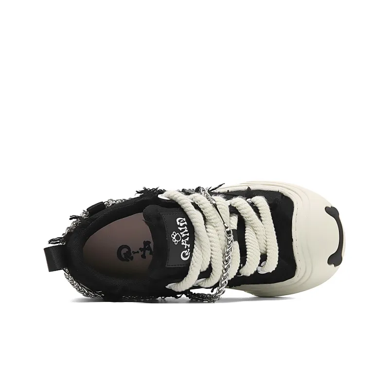 Q AND Coverage Slip Resistant Cushioning Abrasion Resistant Height Increasing Low Top Skateboard Shoes Unisex-24