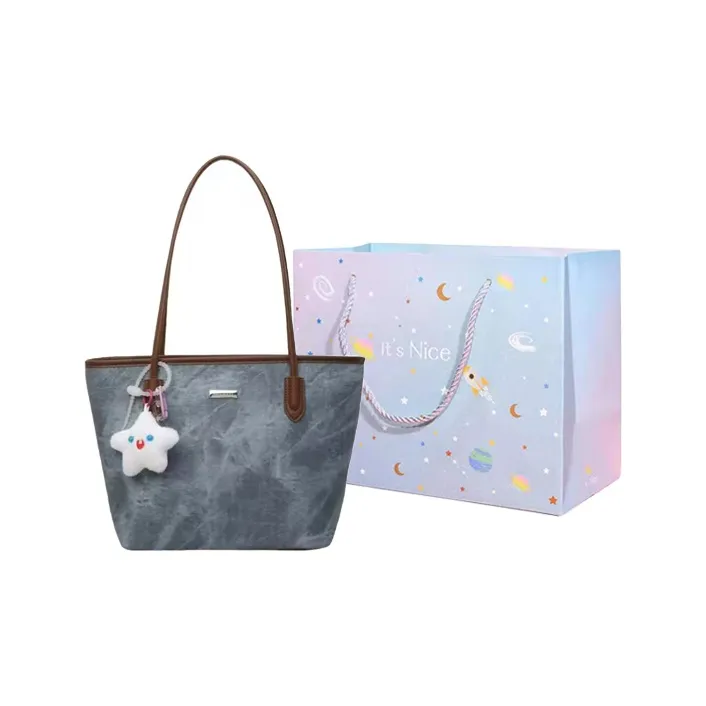 GOX PU Shoulder Bag Regular Women's Light Gray/Pink/Dark Tea/Blue-13