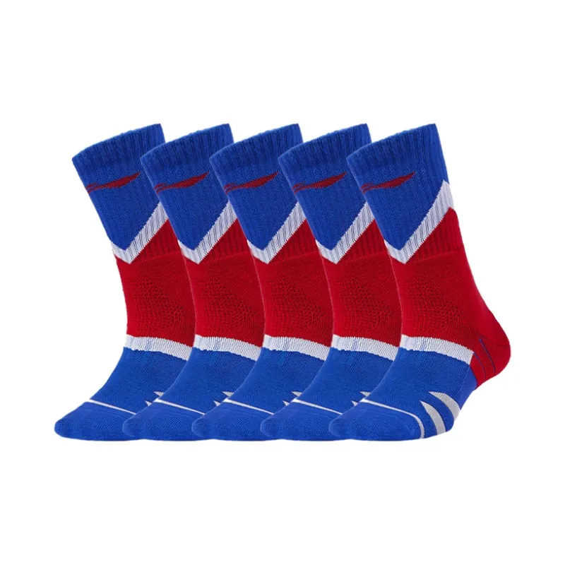 LiNing Basketball Socks Men's Combo Set Blue, Red & Multicolor-5