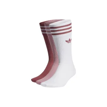 Adidas Originals Mid Calf Socks Unisex 3 Pack White/Magical Purple Red/Dark Red