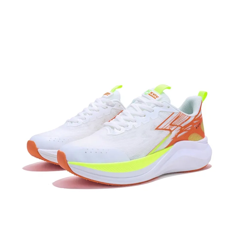 KVIV Anti Slip And Wear Resistant Lightweight Low Top Casual Running Shoes Unisex Orange Yellow-3