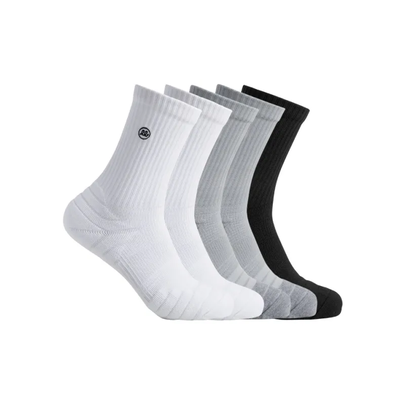 Wild Child Club WCC Mid-Calf Socks Unisex 5 Pack Solid Color-5