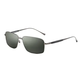 Jeep Alloy Β Titanium Square Sunglasses Men's Bright Light Gunmetal