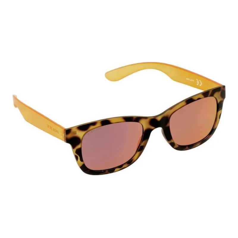 Police Injection Molded Glass Square Sunglasses Men's Yellow-1