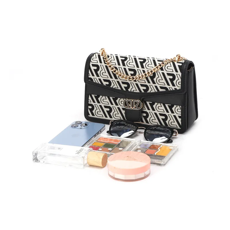 RED DRAGONFLY Fabric, Microfiber Synthetic Leather Shoulder Bag, Crossbody Bag Women's Black White-4