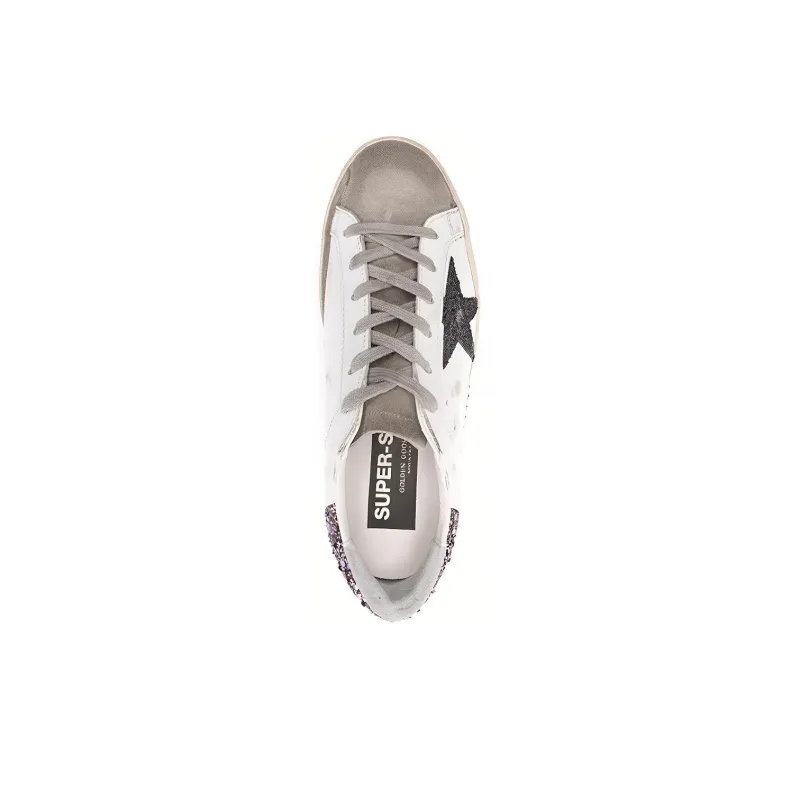 Golden Goose Super Star White Black Multi Glitter Women's-4