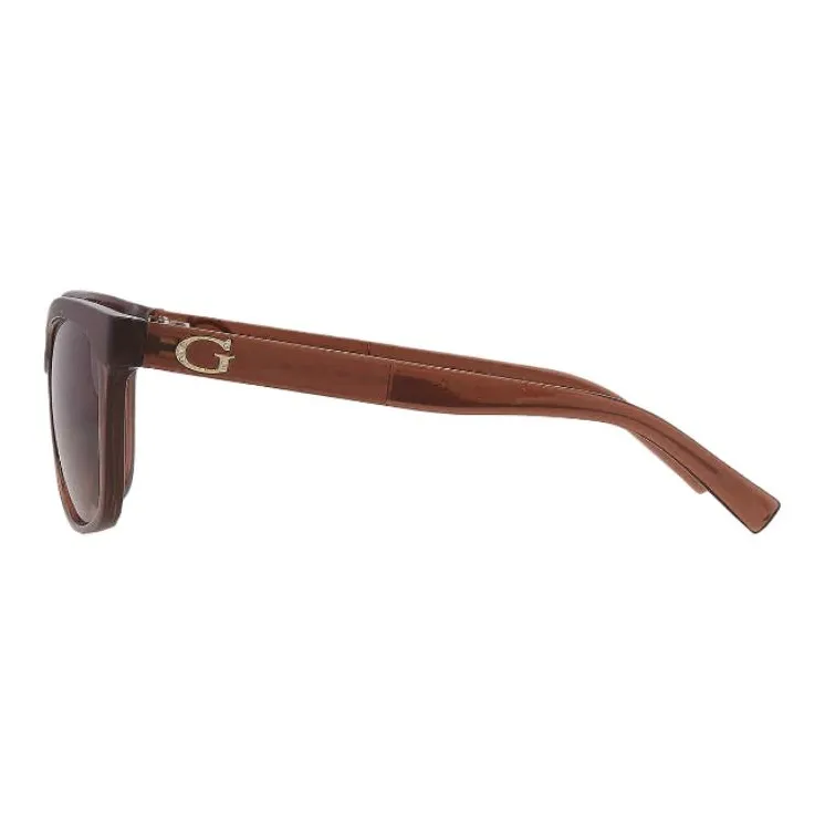 GUESS Plastic Oval Sunglasses Women's Brown-1